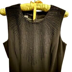 🎉HP!🎉 Marianna Black Beaded Cocktail Full Length Dress (Size 12)